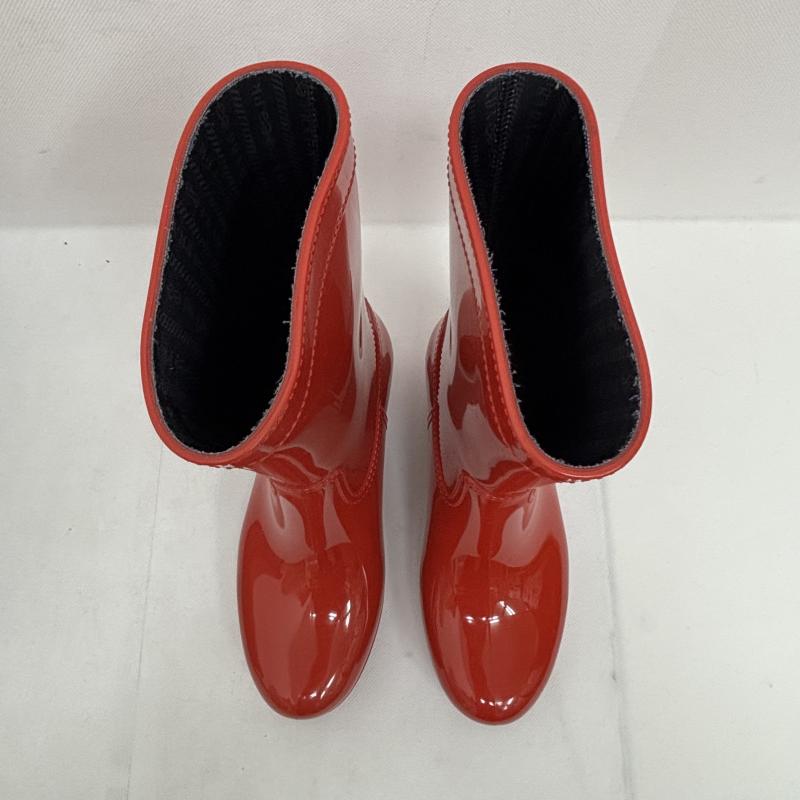 プラダ PRADA 長靴、レインシューズ 長靴、レインシューズ レインブーツ トライアングルロゴ ボルドー サイズ35 22.5センチ - 赤 / レッド / red レディース USED 古着 中古 50147703