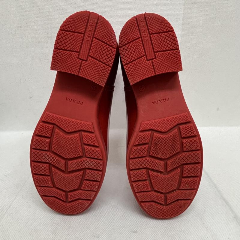 プラダ PRADA 長靴、レインシューズ 長靴、レインシューズ レインブーツ トライアングルロゴ ボルドー サイズ35 22.5センチ - 赤 / レッド / red レディース USED 古着 中古 50147703