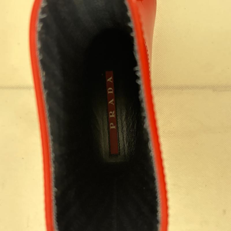 プラダ PRADA 長靴、レインシューズ 長靴、レインシューズ レインブーツ トライアングルロゴ ボルドー サイズ35 22.5センチ - 赤 / レッド / red レディース USED 古着 中古 50147703