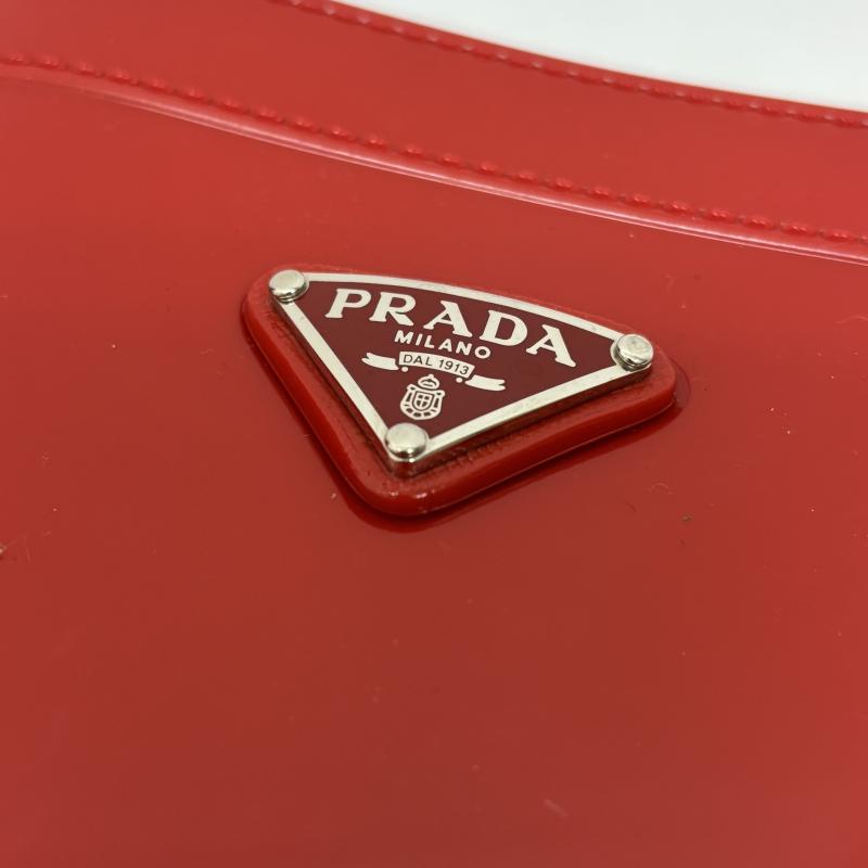 プラダ PRADA 長靴、レインシューズ 長靴、レインシューズ レインブーツ トライアングルロゴ ボルドー サイズ35 22.5センチ - 赤 / レッド / red レディース USED 古着 中古 50147703