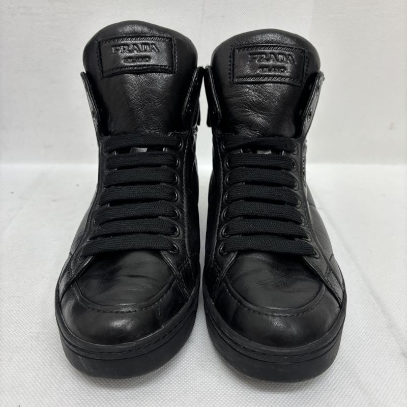 プラダ PRADA スニーカー スニーカー スニーカー ハイカット レザー 3T5770 エンボスロゴ ブラック サイズ35 22.5センチ - 黒 / ブラック / black レディース USED 古着 中古 50147704