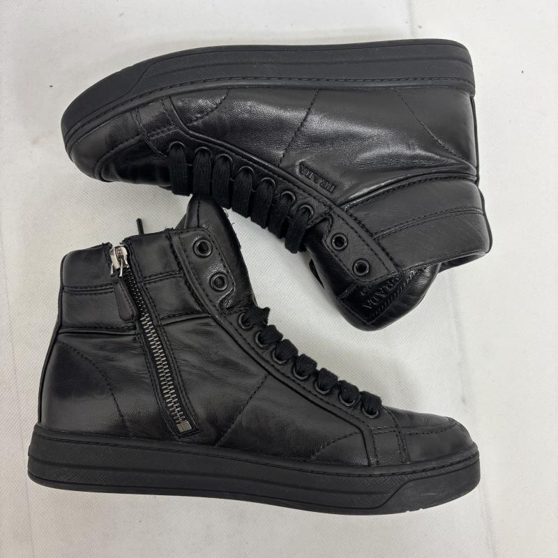 プラダ PRADA スニーカー スニーカー スニーカー ハイカット レザー 3T5770 エンボスロゴ ブラック サイズ35 22.5センチ - 黒 / ブラック / black レディース USED 古着 中古 50147704
