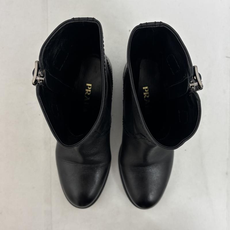 プラダ PRADA ブーツ ショートブーツ サイドジップ ブーツ レザー ベルトサイズ35 22センチ - レディース USED 古着 中古 50147705