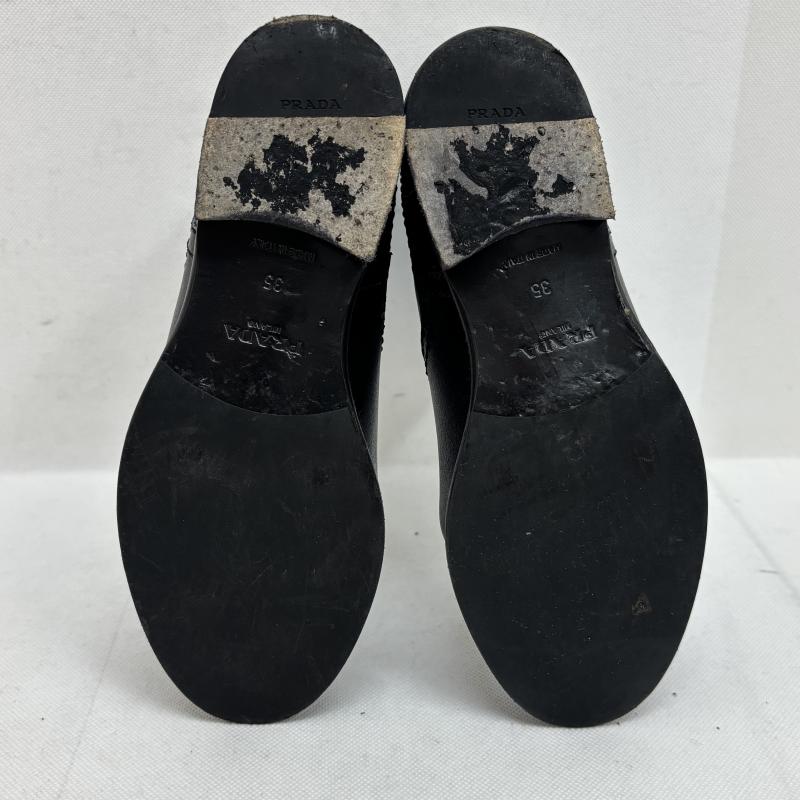 プラダ PRADA ブーツ ショートブーツ サイドジップ ブーツ レザー ベルトサイズ35 22センチ - レディース USED 古着 中古 50147705