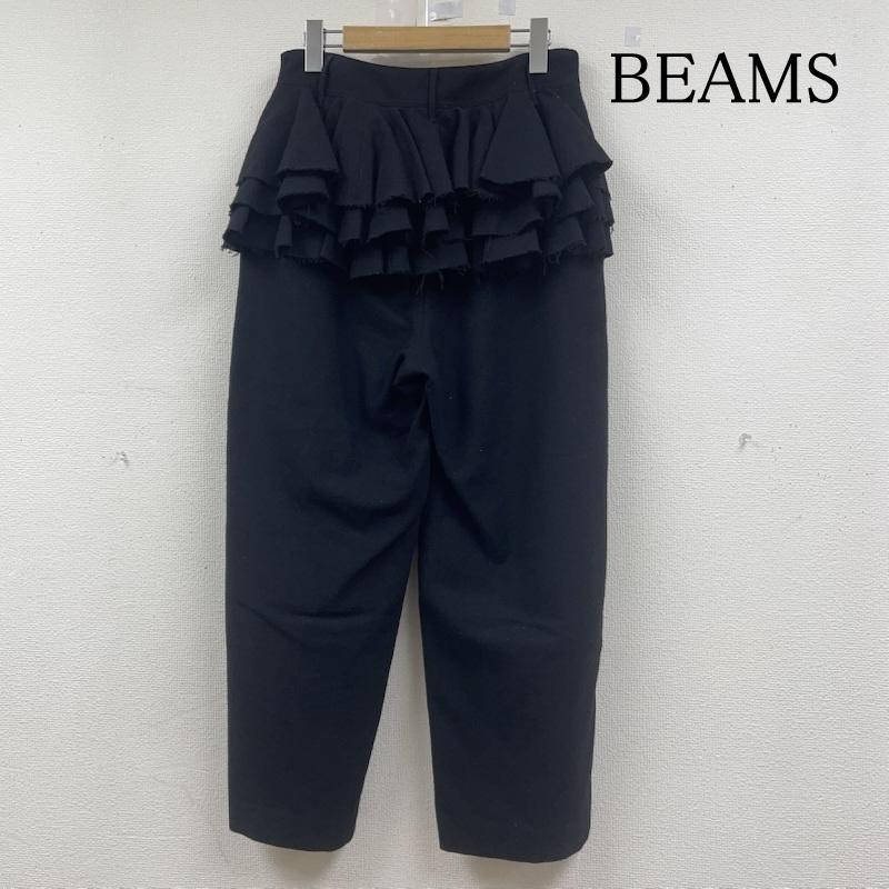 ビームス BEAMS パンツ ワークパンツ、ペインターパンツ BEAMS COUTURE バックフリルポイント ワイド パンツ ジップフライ 無地 ウール 無地 黒 / ブラック / black レディース USED 古着 中古 50147713