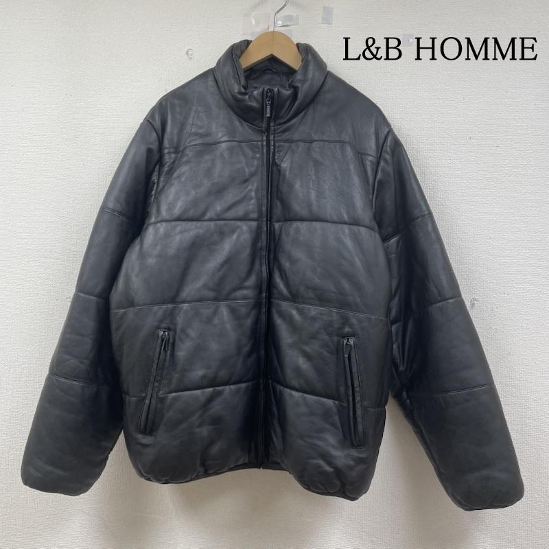 古着 USED ジャケット、上着 レザージャケット 00s 90s L&B HOMME 中綿 フルジップアップ ジャケット ラムレザー 羊革 LL 無地 黒 / ブラック / black メンズ USED 古着 中古 50147720