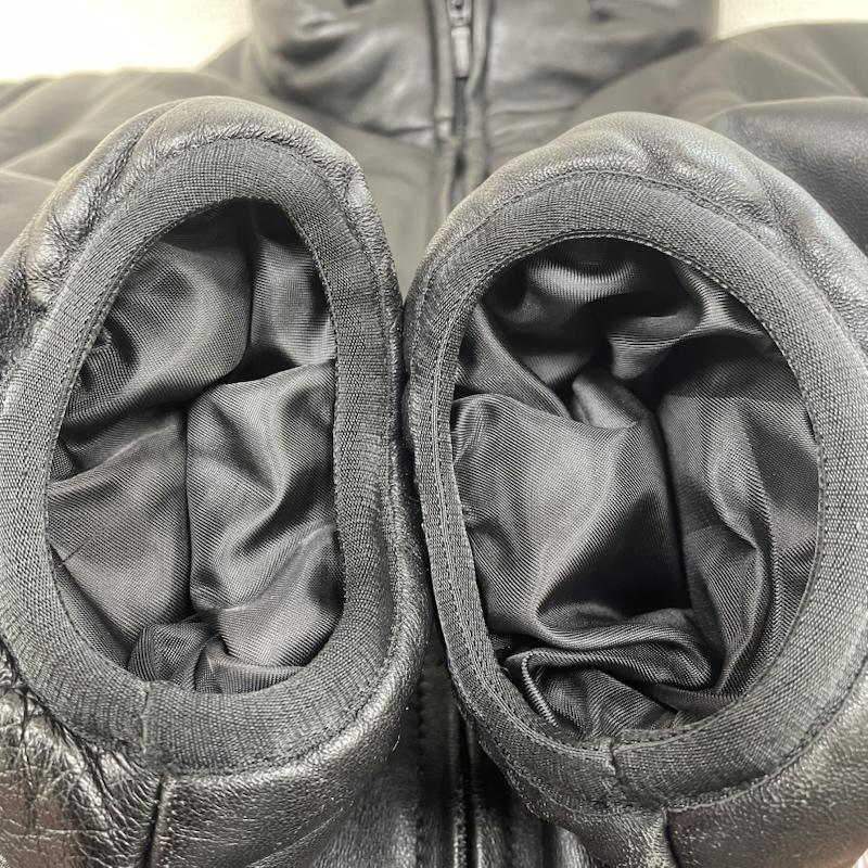 古着 USED ジャケット、上着 レザージャケット 00s 90s L&B HOMME 中綿 フルジップアップ ジャケット ラムレザー 羊革 LL 無地 黒 / ブラック / black メンズ USED 古着 中古 50147720