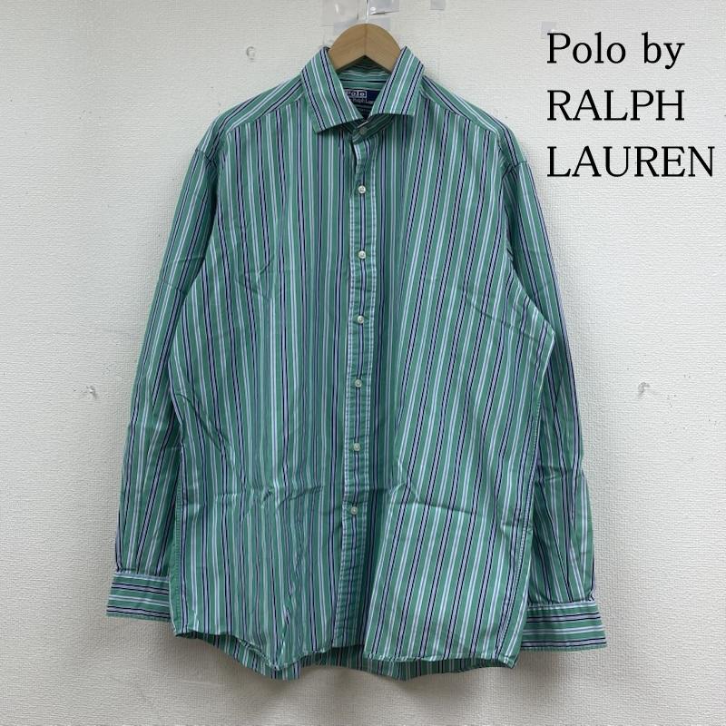 ポロバイラルフローレン Polo by RALPH LAUREN シャツ、ブラウス 長袖 90年代 90s WESTERTON ストライプ 長袖 シャツ ブラウス Shirt ロングスリーブ L ストライプ 緑 / グリーン / green メンズ USED 古着 中古 50147755