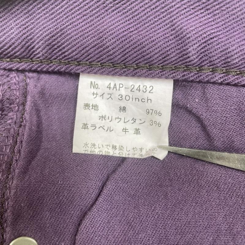 ヒステリックグラマー HYSTERIC GLAMOUR パンツ デニム、ジーンズ カラーデニム ジーパン ジーンズ スキニー 細め タイト ロゴ 刻印入り ローウエスト 30インチ ロゴ、文字 紫 / パープル / purple メンズ USED 古着 中古 50147756