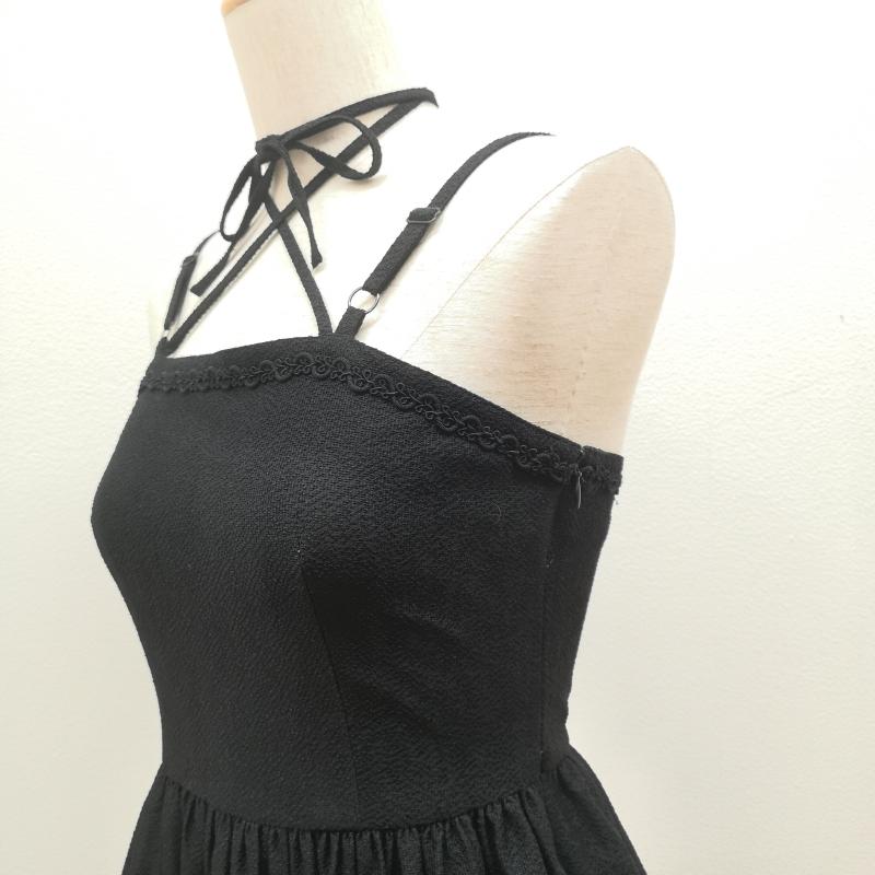 ウ゛ィクトリアンメイデン VICTORIANMAIDEN ワンピース ひざ丈スカート チュ－ル 付き 編み上げ ワンピース ジャンパースカート JSK 黒 / ブラック / black レディース USED 古着 中古 50147791