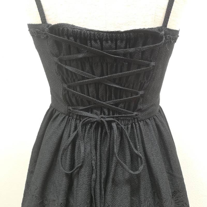 ウ゛ィクトリアンメイデン VICTORIANMAIDEN ワンピース ひざ丈スカート チュ－ル 付き 編み上げ ワンピース ジャンパースカート JSK 黒 / ブラック / black レディース USED 古着 中古 50147791