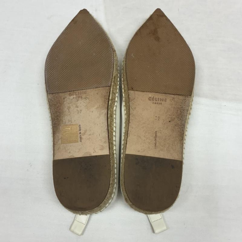 セリーヌ CELINE パンプス パンプス フィービー期 レザー エスパドリーユ ポインテッドトゥ パンプス レースアップ レザー 37 23.5cm レディース USED 古着 中古 50147812