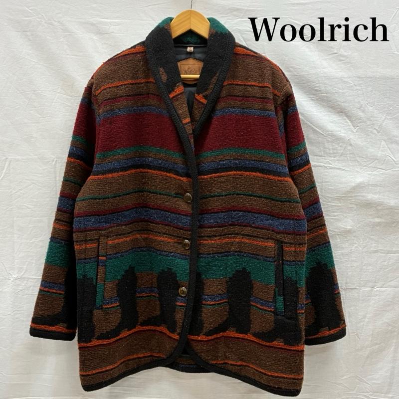 ウールリッチ WOOLRICH ジャケット、上着 ジャンパー、ブルゾン 90s USA製 ショールカラー ネイティブ ボーダー ウール ブランケット コート ジャケット L ネイティブ柄 X ボーダー柄 マルチカラー / マルチカラー / multicolor レディース USED 古着 中古 50147813