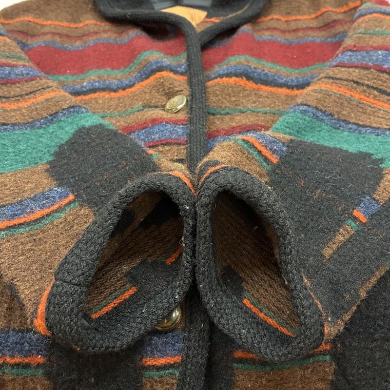 ウールリッチ WOOLRICH ジャケット、上着 ジャンパー、ブルゾン 90s USA製 ショールカラー ネイティブ ボーダー ウール ブランケット コート ジャケット L ネイティブ柄 X ボーダー柄 マルチカラー / マルチカラー / multicolor レディース USED 古着 中古 50147813