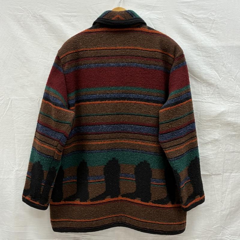 ウールリッチ WOOLRICH ジャケット、上着 ジャンパー、ブルゾン 90s USA製 ショールカラー ネイティブ ボーダー ウール ブランケット コート ジャケット L ネイティブ柄 X ボーダー柄 マルチカラー / マルチカラー / multicolor レディース USED 古着 中古 50147813