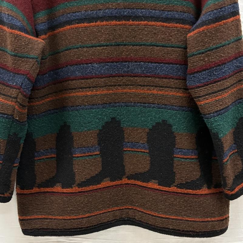 ウールリッチ WOOLRICH ジャケット、上着 ジャンパー、ブルゾン 90s USA製 ショールカラー ネイティブ ボーダー ウール ブランケット コート ジャケット L ネイティブ柄 X ボーダー柄 マルチカラー / マルチカラー / multicolor レディース USED 古着 中古 50147813