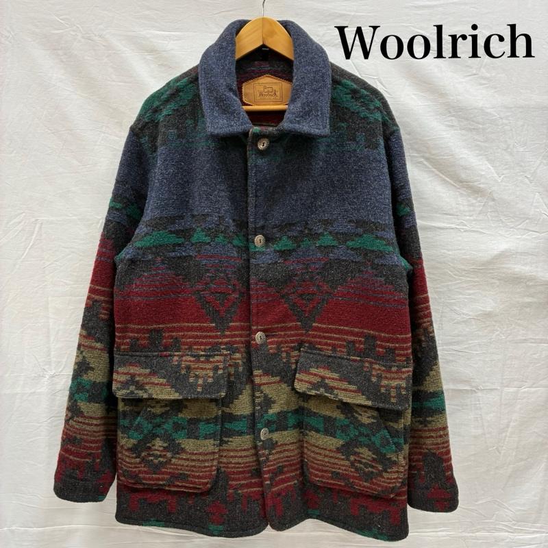 ウールリッチ WOOLRICH ジャケット、上着 ジャンパー、ブルゾン 90s USA製 ネイティブ ボーダー ウール ブランケット コート ジャケット M ネイティブ柄 X ボーダー柄 マルチカラー / マルチカラー / multicolor メンズ USED 古着 中古 50147815