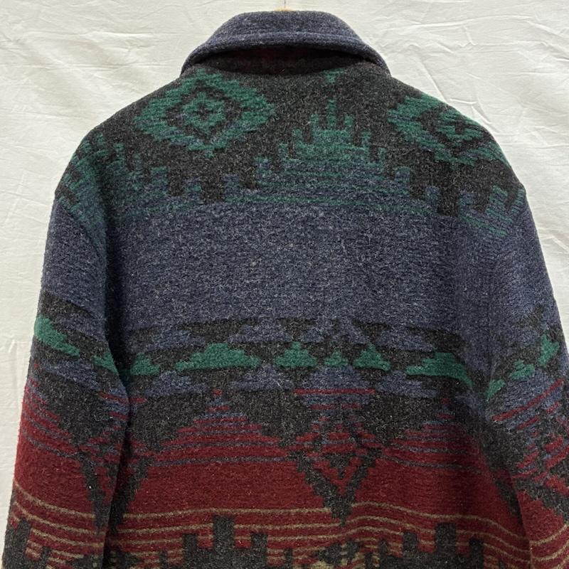 ウールリッチ WOOLRICH ジャケット、上着 ジャンパー、ブルゾン 90s USA製 ネイティブ ボーダー ウール ブランケット コート ジャケット M ネイティブ柄 X ボーダー柄 マルチカラー / マルチカラー / multicolor メンズ USED 古着 中古 50147815