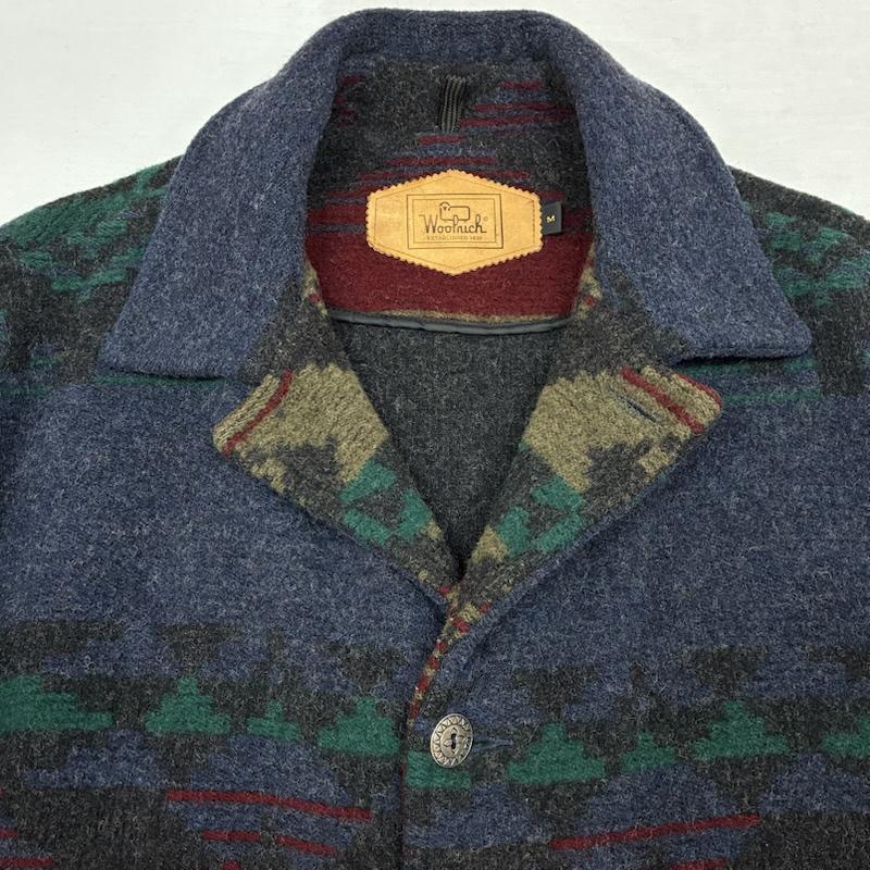 ウールリッチ WOOLRICH ジャケット、上着 ジャンパー、ブルゾン 90s USA製 ネイティブ ボーダー ウール ブランケット コート ジャケット M ネイティブ柄 X ボーダー柄 マルチカラー / マルチカラー / multicolor メンズ USED 古着 中古 50147815
