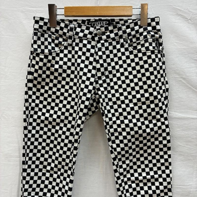 トリップニューヨークシティ TRIPP nyc ボトムス ボトムス ブロックチェック チェッカー スリム ストレッチ スキニー パンツ Y2K パンク 28インチ チェック 白 / ホワイト / white X 黒 / ブラック / black メンズ USED 古着 中古 50147823