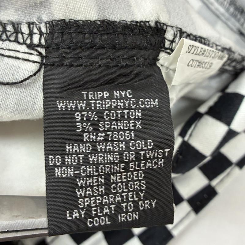 トリップニューヨークシティ TRIPP nyc ボトムス ボトムス ブロックチェック チェッカー スリム ストレッチ スキニー パンツ Y2K パンク 28インチ チェック 白 / ホワイト / white X 黒 / ブラック / black メンズ USED 古着 中古 50147823