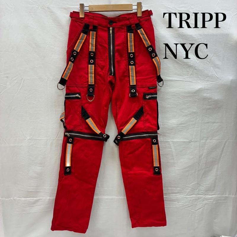 トリップニューヨークシティ TRIPP nyc ボトムス ボトムス ジップ ギミック リフレクター ボンテージ パンツ Y2K パンク 28インチ 赤 / レッド / red メンズ USED 古着 中古 50147824
