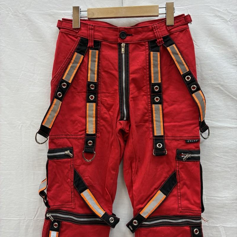 トリップニューヨークシティ TRIPP nyc ボトムス ボトムス ジップ ギミック リフレクター ボンテージ パンツ Y2K パンク 28インチ 赤 / レッド / red メンズ USED 古着 中古 50147824