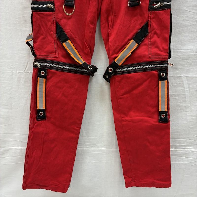 トリップニューヨークシティ TRIPP nyc ボトムス ボトムス ジップ ギミック リフレクター ボンテージ パンツ Y2K パンク 28インチ 赤 / レッド / red メンズ USED 古着 中古 50147824