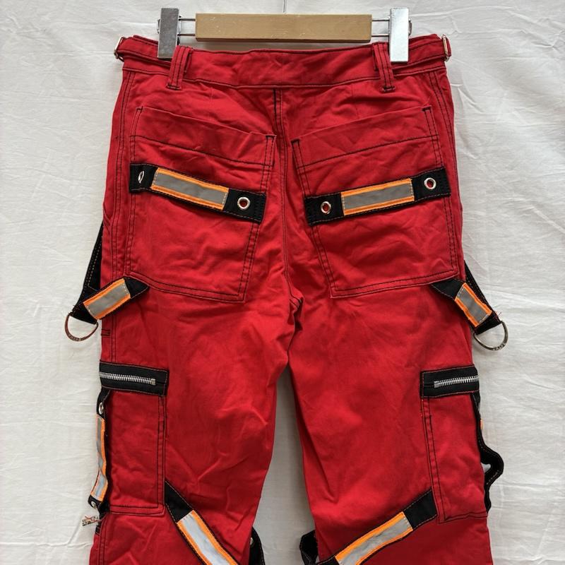 トリップニューヨークシティ TRIPP nyc ボトムス ボトムス ジップ ギミック リフレクター ボンテージ パンツ Y2K パンク 28インチ 赤 / レッド / red メンズ USED 古着 中古 50147824