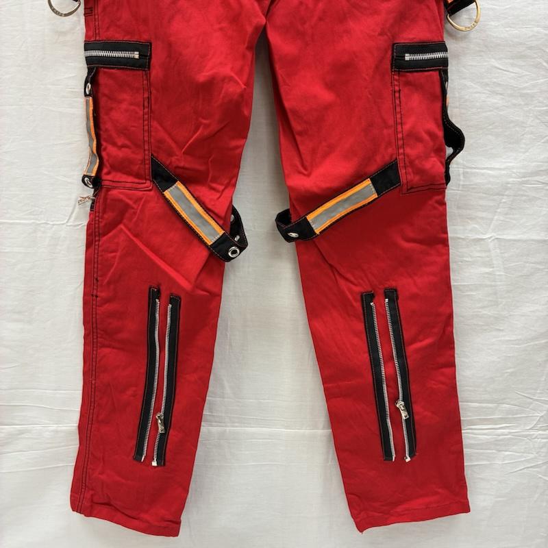 トリップニューヨークシティ TRIPP nyc ボトムス ボトムス ジップ ギミック リフレクター ボンテージ パンツ Y2K パンク 28インチ 赤 / レッド / red メンズ USED 古着 中古 50147824