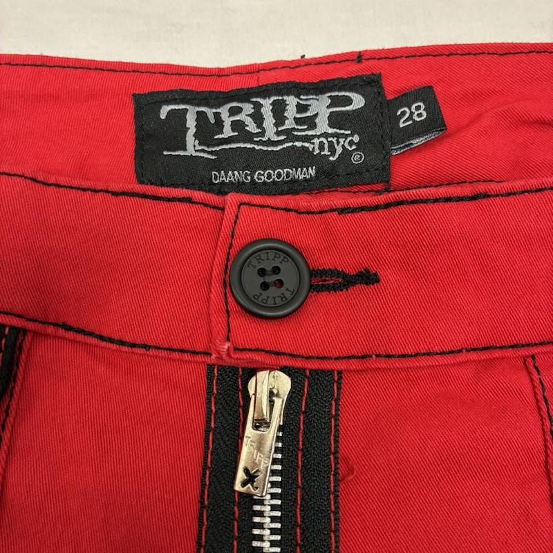 トリップニューヨークシティ TRIPP nyc ボトムス ボトムス ジップ ギミック リフレクター ボンテージ パンツ Y2K パンク 28インチ 赤 / レッド / red メンズ USED 古着 中古 50147824