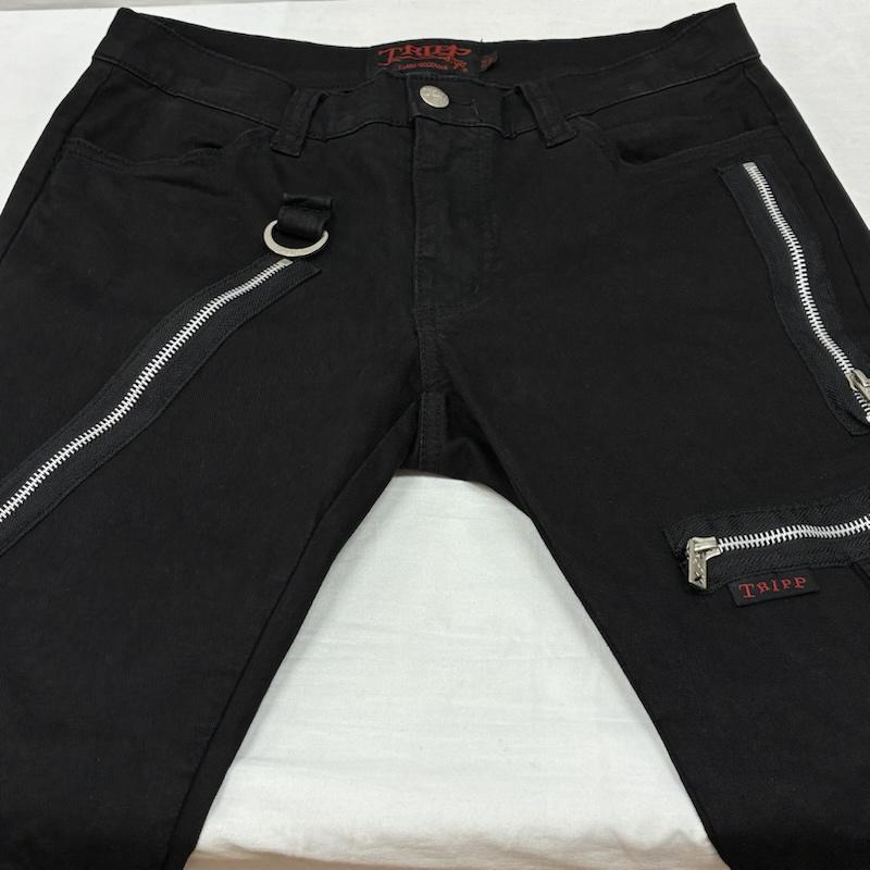 トリップニューヨークシティ TRIPP nyc ボトムス ボトムス ジップアップ ギミック ストレッチ スキニー ボンテージ パンツ Y2K パンク 28インチ 黒 / ブラック / black メンズ USED 古着 中古 50147825