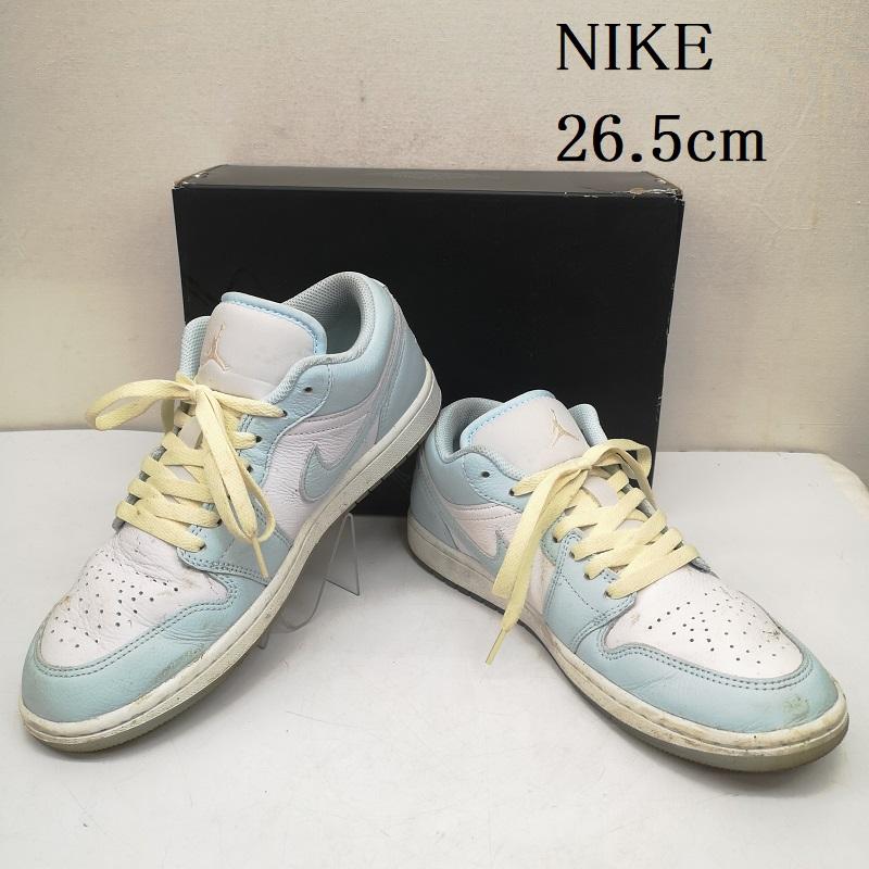 ナイキ NIKE スニーカー スニーカー AIR JORDAN 1 LOW SE GLACIER BLUE HJ5999-400 26.5cm 白 / ホワイト / white X 水色 / ライトブルー / メンズ USED 古着 中古 50147860