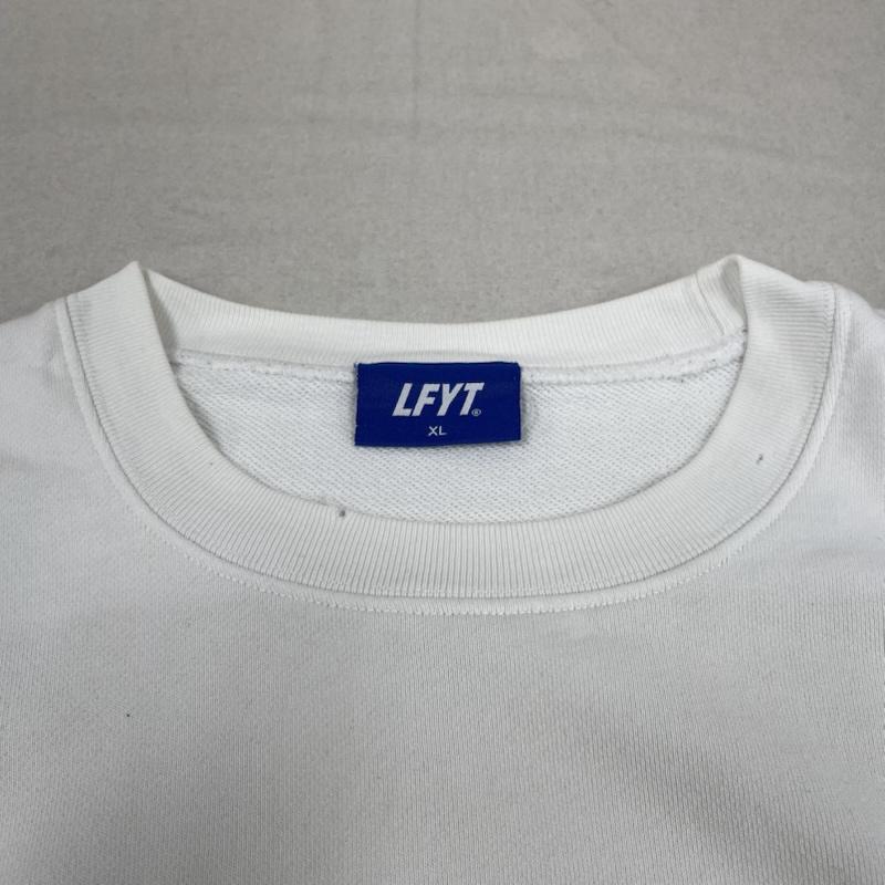 ラファイエット Lafayette トレーナー 長袖 18周年限定 横浜 クルーネックスウェット プリント ダンサーファッション ストリート ヒップホップ ラッパー XL ロゴ、文字 X キャラクター X プリント 白 / ホワイト / white メンズ USED 古着 中古 50147878