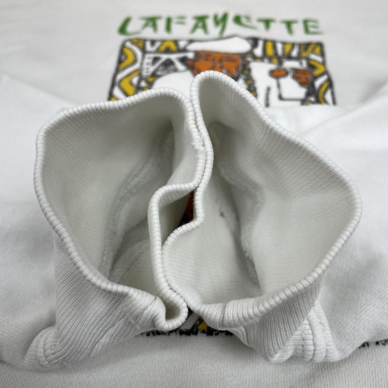 ラファイエット Lafayette トレーナー 長袖 18周年限定 横浜 クルーネックスウェット プリント ダンサーファッション ストリート ヒップホップ ラッパー XL ロゴ、文字 X キャラクター X プリント 白 / ホワイト / white メンズ USED 古着 中古 50147878