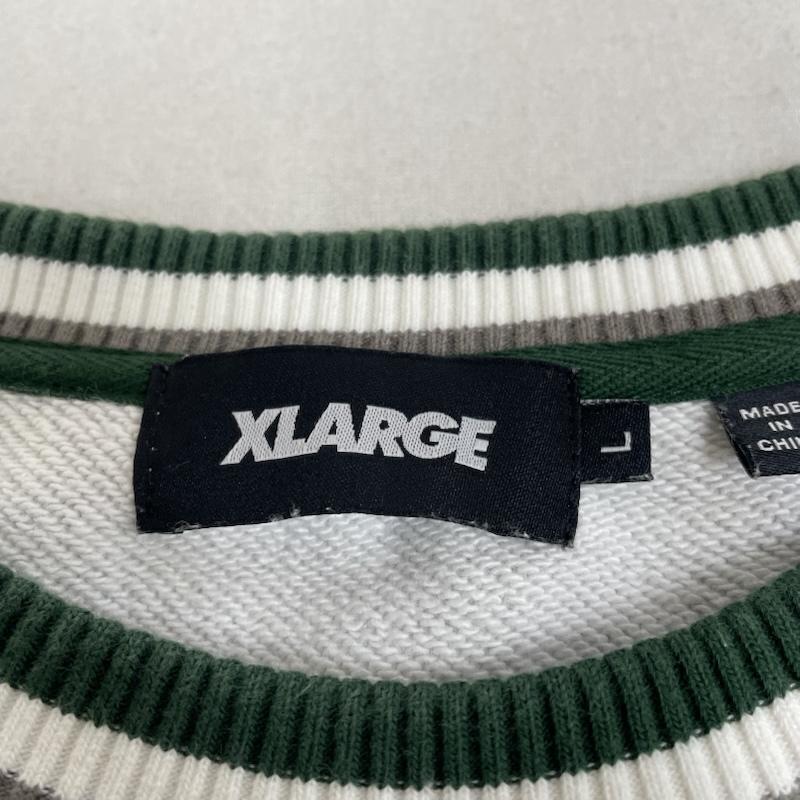 エクストララージ XLARGE トレーナー 長袖 21AW RIB LINE CREWNECK SWEAT 101213012003 長袖 トレーナー ロゴ 刺繍 L ロゴ、文字 X 刺繍 灰 / グレー / gray メンズ USED 古着 中古 50147880