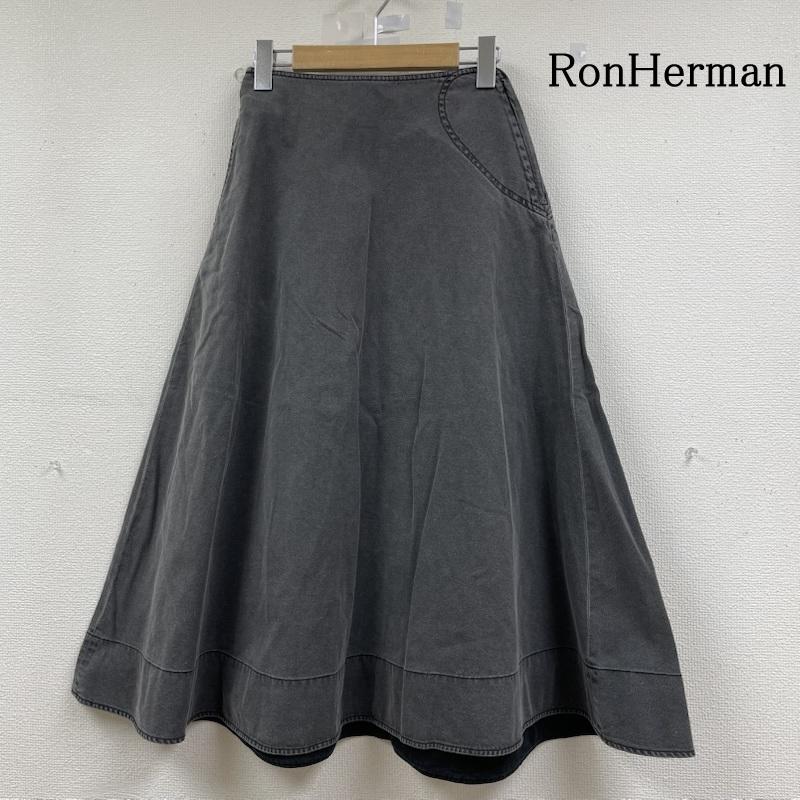 ロンハーマン RonHerman スカート ロングスカート Heart Stitch ミッドレングス フレア スカート ブラック デニム サイドジップアップ 無地 3510500019 XS 無地 黒 / ブラック / black レディース USED 古着 中古 50147891