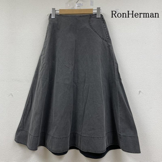 ロンハーマン RonHerman スカート ロングスカート Heart Stitch ミッドレングス フレア スカート ブラック デニム サイドジップアップ 無地 3510500019 XS 無地 黒 / ブラック / black レディース USED 古着 中古 50147891
