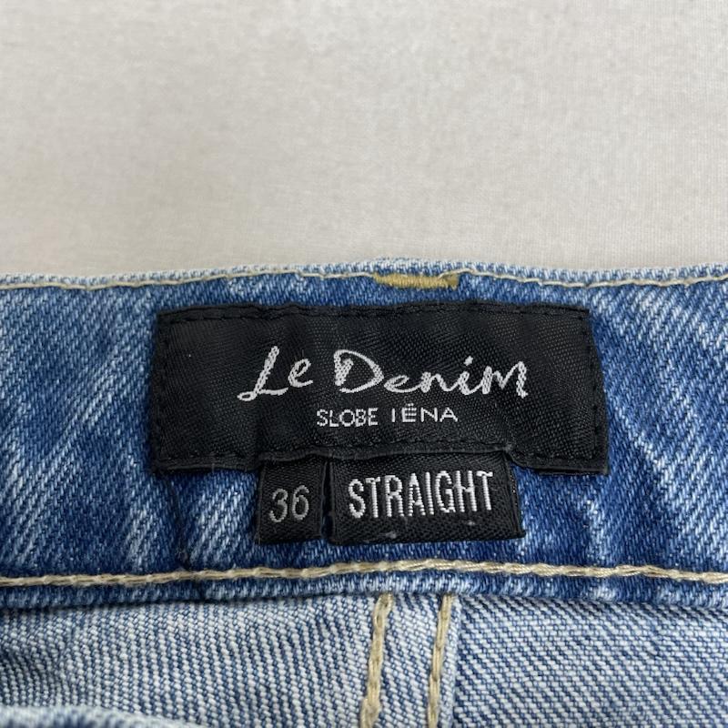 スローブイエナ SLOBE IENA パンツ デニム、ジーンズ デニム ジーパン ジーンズ LE DENIM ストレート パンツ ジップフライ ボタンロゴ刻印入り 36 無地 インディゴ / インディゴ / Indigo レディース USED 古着 中古 50147895