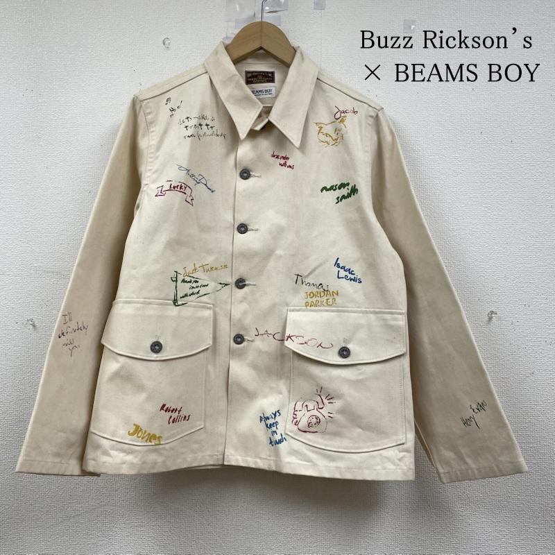 バズリクソンズ Buzz Rickson s ジャケット、上着 ジャンパー、ブルゾン BEAMSBOY別注 ペインター カバーオール ロゴ プリント 13-18-0506-086 ロゴ、文字 X  X プリント オフホワイト / オフホワイト / レディース USED 古着 中古 50147910