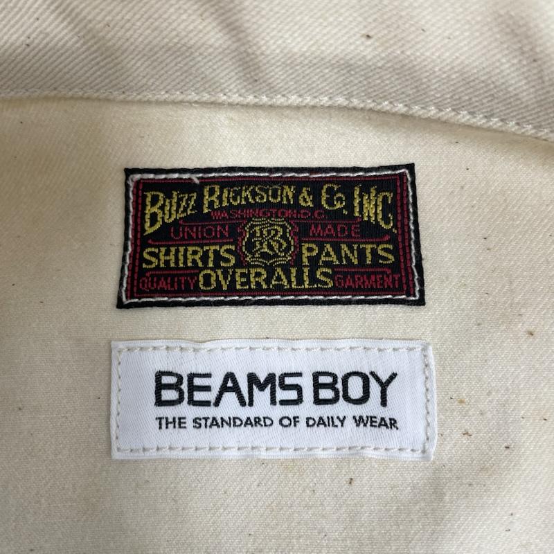 バズリクソンズ Buzz Rickson s ジャケット、上着 ジャンパー、ブルゾン BEAMSBOY別注 ペインター カバーオール ロゴ プリント 13-18-0506-086 ロゴ、文字 X  X プリント オフホワイト / オフホワイト / レディース USED 古着 中古 50147910