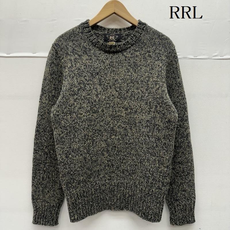 ダブルアールエル RRL ニット、セーター 長袖 USA製 ウール 混 クルーネック ニット S 茶 / ブラウン / brown メンズ USED 古着 中古 50147927