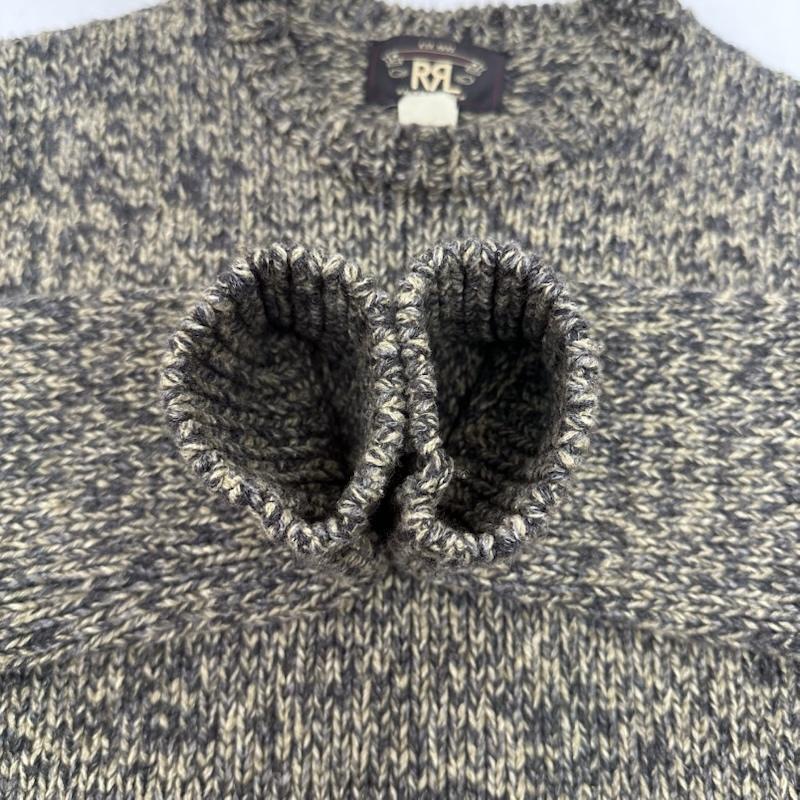 ダブルアールエル RRL ニット、セーター 長袖 USA製 ウール 混 クルーネック ニット S 茶 / ブラウン / brown メンズ USED 古着 中古 50147927