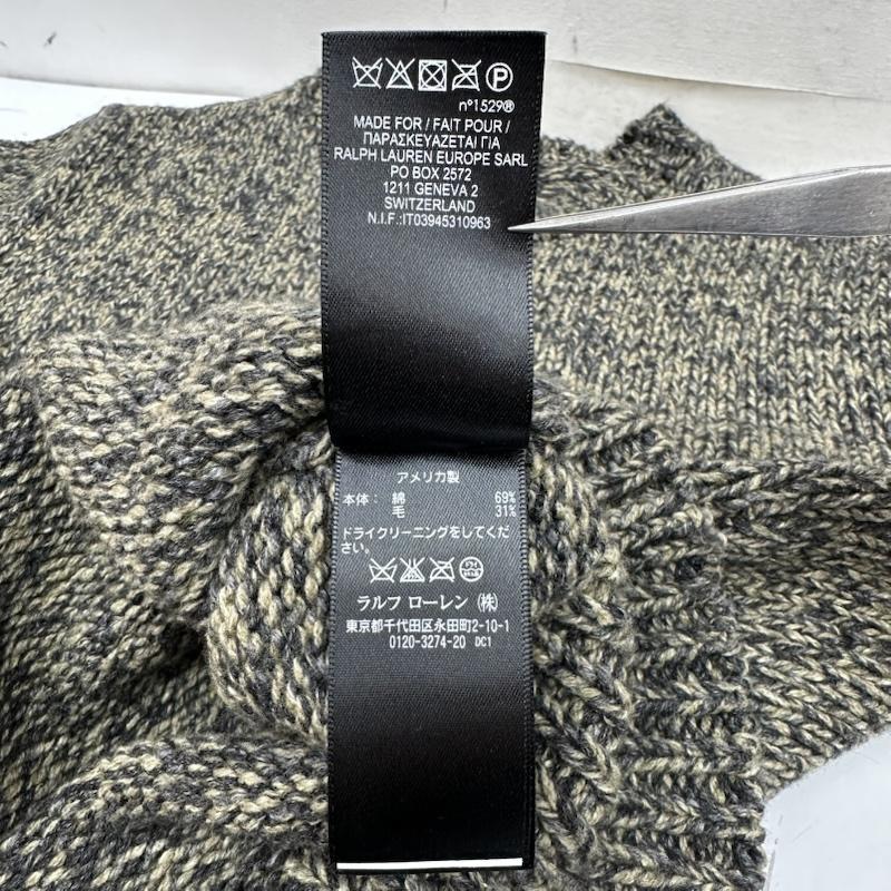 ダブルアールエル RRL ニット、セーター 長袖 USA製 ウール 混 クルーネック ニット S 茶 / ブラウン / brown メンズ USED 古着 中古 50147927