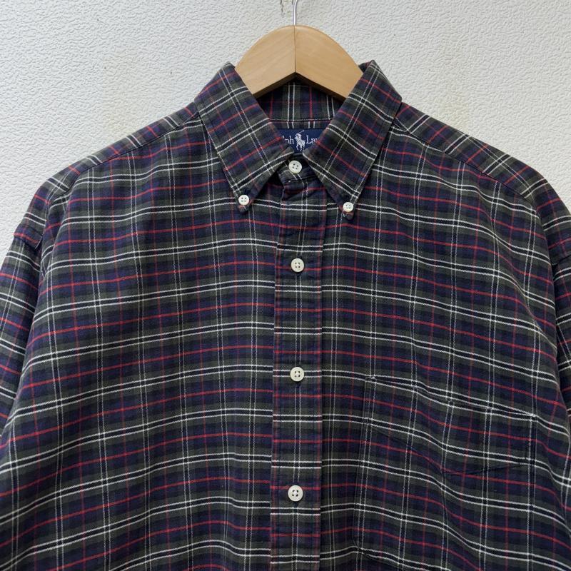 ラルフローレン RALPHLAUREN シャツ、ブラウス 長袖 The Big Oxford 90s ビッグ オックスフォード ボタンダウン チェック シャツ 裾ポニー 刺繍 ロゴ S チェック X ロゴ、文字 X 刺繍 マルチカラー / マルチカラー / multicolor メンズ USED 古着 中古 50147938
