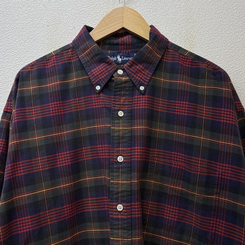 ラルフローレン RALPHLAUREN シャツ、ブラウス 長袖 The Big Oxford 90s ビッグ オックスフォード ボタンダウン チェック シャツ 裾ポニー 刺繍 ロゴ XL チェック X ロゴ、文字 X 刺繍 マルチカラー / マルチカラー / multicolor メンズ USED 古着 中古 50147939