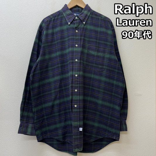 ラルフローレン RALPHLAUREN シャツ、ブラウス 長袖 The Big Oxford 90s ビッグ オックスフォード ボタンダウン チェック シャツ 裾ポニー 刺繍 ロゴ M チェック X ロゴ、文字 X 刺繍 マルチカラー / マルチカラー / multicolor メンズ USED 古着 中古 50147940
