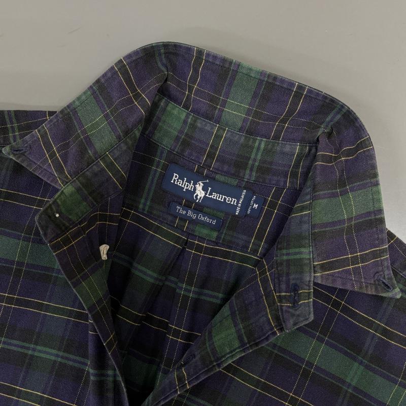 ラルフローレン RALPHLAUREN シャツ、ブラウス 長袖 The Big Oxford 90s ビッグ オックスフォード ボタンダウン チェック シャツ 裾ポニー 刺繍 ロゴ M チェック X ロゴ、文字 X 刺繍 マルチカラー / マルチカラー / multicolor メンズ USED 古着 中古 50147940