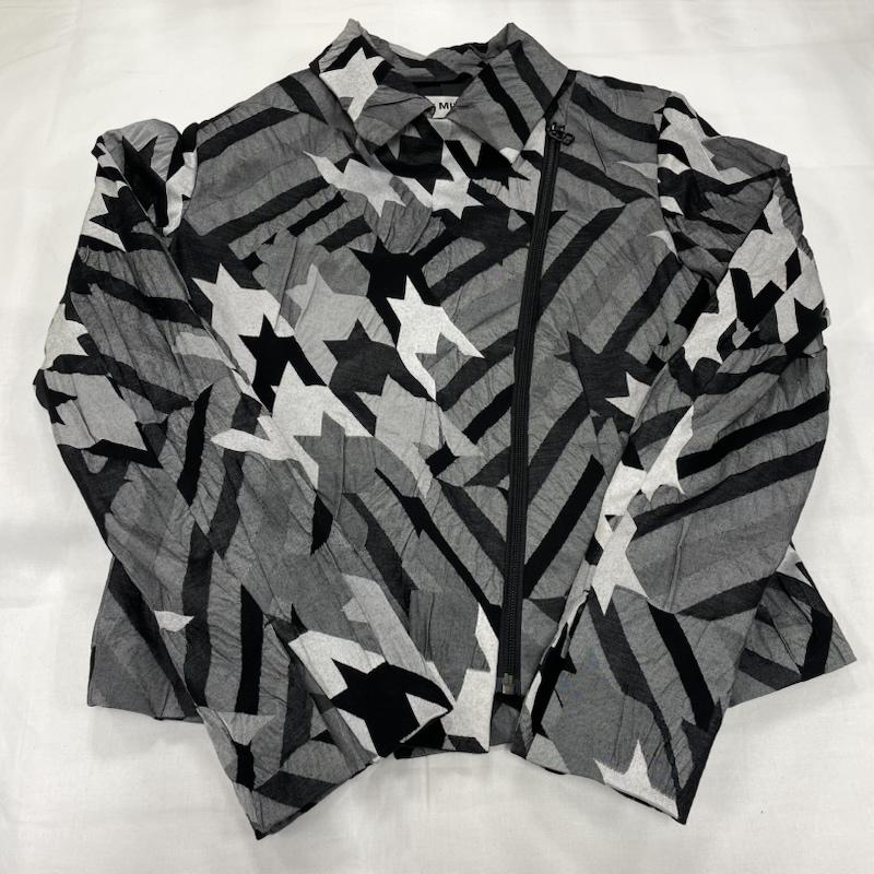 イッセイミヤケ ISSEY MIYAKE セットアップ セットアップ 千鳥柄 セットアップ スーツ ジップアップ ジャケット 総柄 シワ加工 銀タグ 2 総柄 X 千鳥格子 灰 / グレー / gray X 黒 / ブラック / black レディース USED 古着 中古 50147956