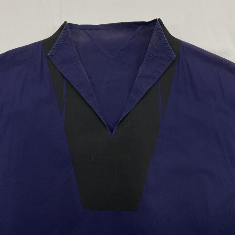イッセイミヤケ ISSEY MIYAKE ワンピース ひざ丈スカート ツートーン ワンピ ドレス 半袖 コットン 2 紺 / ネイビー / navy X 黒 / ブラック / black レディース USED 古着 中古 50147958